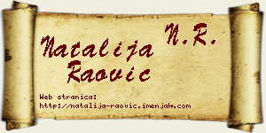 Natalija Raović vizit kartica